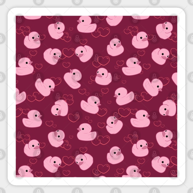 Pink toy duck with Hearts Sticker by UniFox